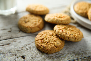 Traditional homemade oatmeal cookies