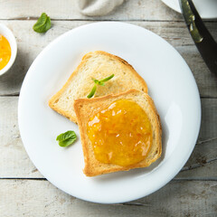 Toast with homemade orange jam