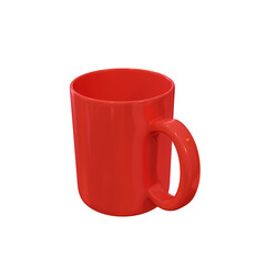 Red ceramic mug. 3D render.