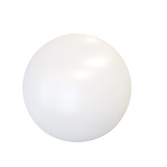 White plastic ball. 3d render.