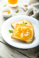 Toast with homemade orange jam