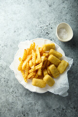 Traditional homemade fish and chips
