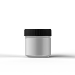 Clear Plastic Jar 3D Rendering