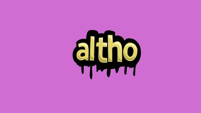 Pink screen animation video written ALTHO 