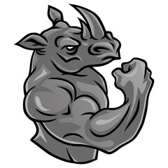 Rhino Logo Design Sports Esport Mascot Character Design Cartoon Vector Art © Reni