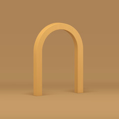 Beige 3d arch show presentation geometric foundation isometric figure realistic vector illustration