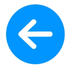 Left arrow circle icon , blue left arrow icon 