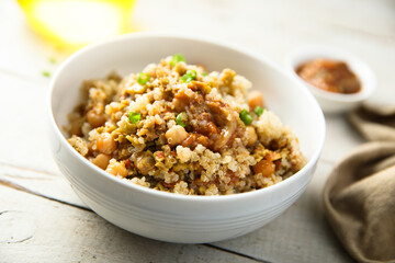Healthy quinoa pilau with chickpeas