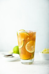 Traditional iced tea with lime