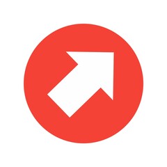 Diagonal arrow right up circle icon 