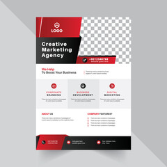 Professional Modern Flyer Design Template With Red And Black Gradients