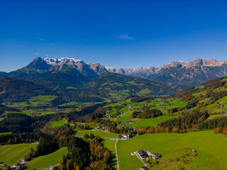 Werfenweng im Herbst von oben