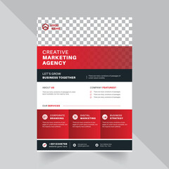 Professional Modern Flyer Design Template With Red And Black Gradients