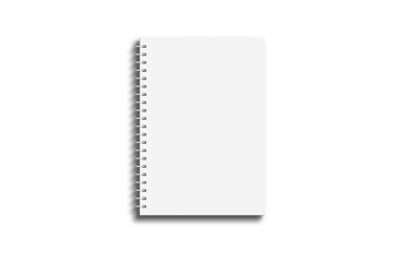 Blank realistic spiral pocket notepad notebook isolated on background. closed binded notebook. 3d rendering.