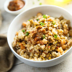 Healthy quinoa pilau with chickpeas