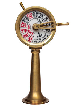 Ancient ship engine room telegraph