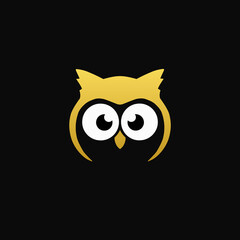 Illustration vector graphic of golden cute owl face logo design
