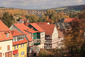 Herbstliches Fuldatal; Blick von Schlitz 