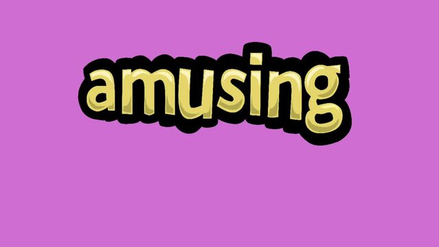 Pink screen animation video written AMUSING 
