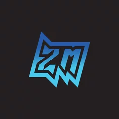 Foto op Aluminium ZM initial cool logo design for gaming and esport © rudi