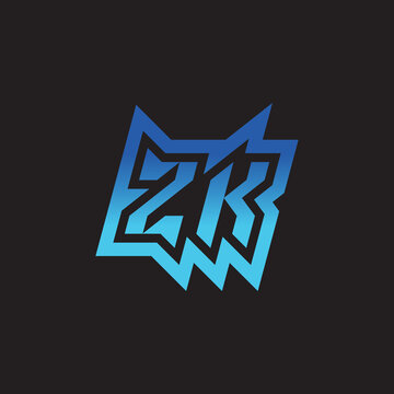 ZK initial cool logo design for gaming and esport