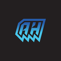 AH initial cool logo design for gaming and esport © rudi