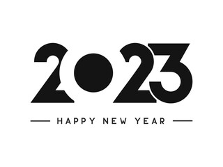 Illustration Vector Design of 2023 Text with Happy New Year Greeting
