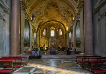 Obraz premium Altar of the mannerist styled church of Santa Maria degli Angeli church in Rome, Italy