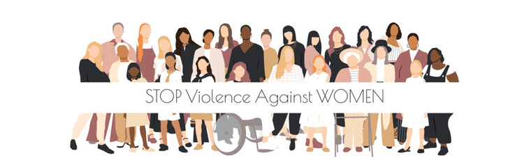 Stop Violence Against Women banner.
