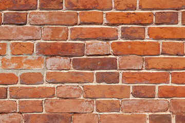 Orange red brick wall texture background