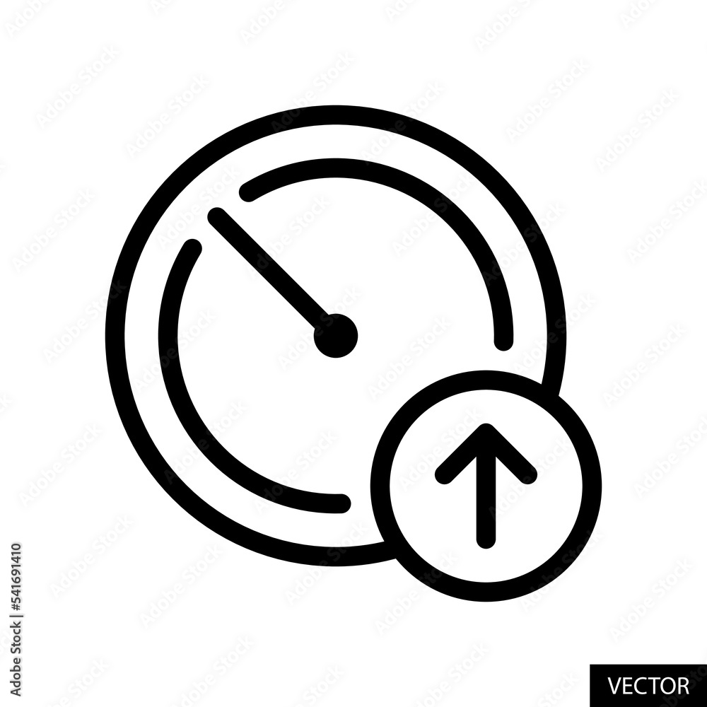 Poster upgrade performance, increase speed vector icon in line style design for website, app, ui, isolated 