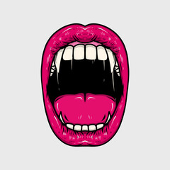 mouth girl woman illustration