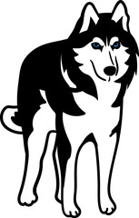 Husky siberian dog simple vector sketch illustration - 541691674