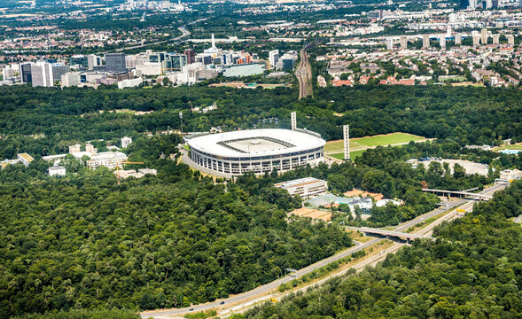 aerial view of the Commerzbank Arena in Frankfurt