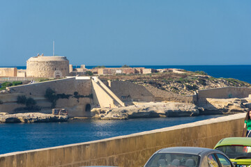 Valletta, Malta, 22 May 2022:  Fortress of Sliema
