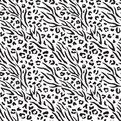Zebra and leopard wildlife pattern