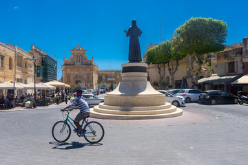 Gozo, Malta, 22 May 2022:  Square in Victoria, main city of Gozo