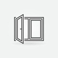 Open Window vector concept line icon or sign