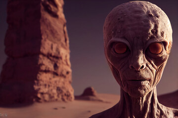 Alien extraterrestrial martian. Generative AI