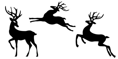 Deer, elk, contour hand drawing. For your decor