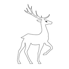 Deer, elk, contour hand drawing. For your decor