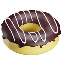 3D Donut Isolated. Donut PNG, Donut transparent background. Donut illustration, good for food, cake, bakery, or desert promotion designs.