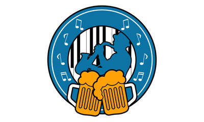 jazz and beer icon illustration