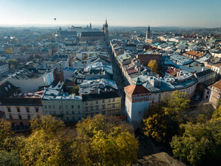Kraków Aerial View. Kraków is a capital of the Lesser Poland Voivodeship. Poland. Europe.  © Curioso.Photography