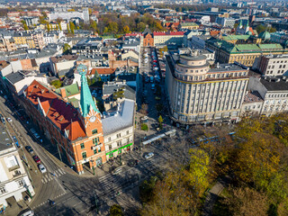 Kraków Aerial View. Kraków is a capital of the Lesser Poland Voivodeship. Poland. Europe. 