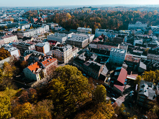 Kraków Aerial View. Kraków is a capital of the Lesser Poland Voivodeship. Poland. Europe.  - obrazy, fototapety, plakaty