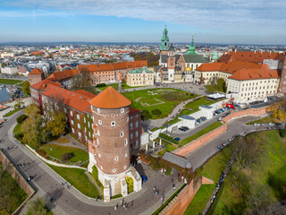 Kraków Aerial View. Royal Castle Wawel from Above. Kraków is a the capital of the Lesser Poland...