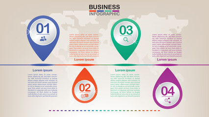 Business data visualization. Process chart. Abstract elements of graph, diagram with steps, options, parts or processes. 3d.