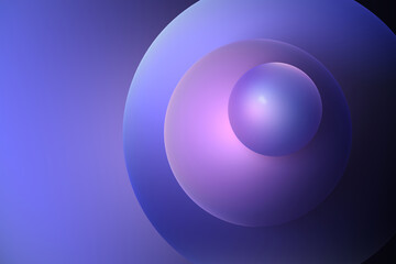 Abstract motion gradient shades of blue circles shapes decorative background. Dynamic spheres in minimalist style