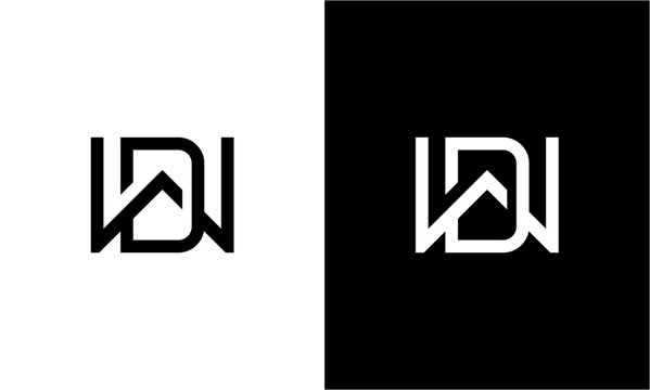 letter wd logo design minimalist